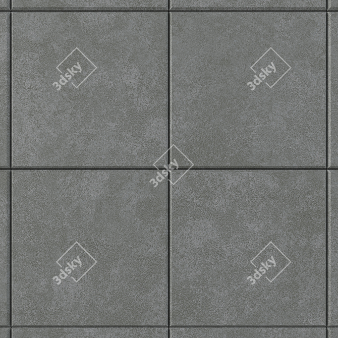 NORD Dark Grey Concrete Wall Tiles Set 3D model image 2