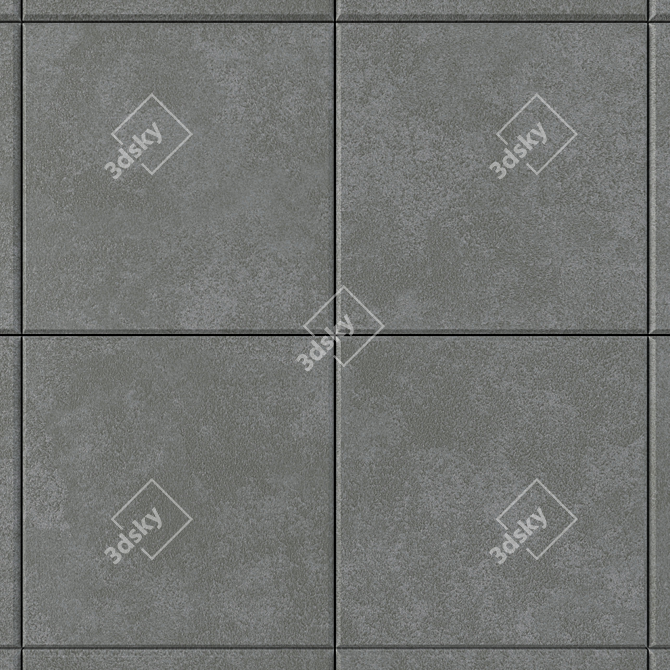NORD Dark Grey Concrete Wall Tiles 3D model image 2