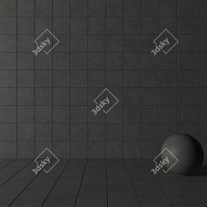 NORD Dark Grey Concrete Wall Tiles 3D model image 3