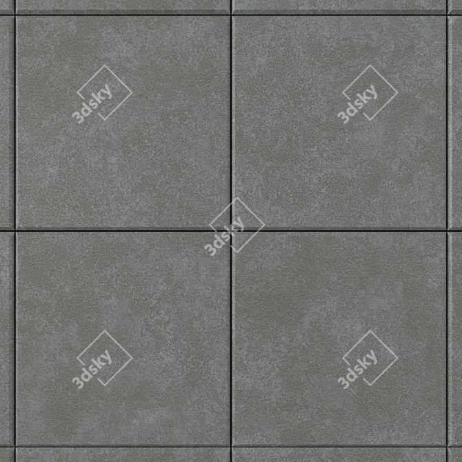 NORD Dark Grey Concrete Wall Tiles 3D model image 2