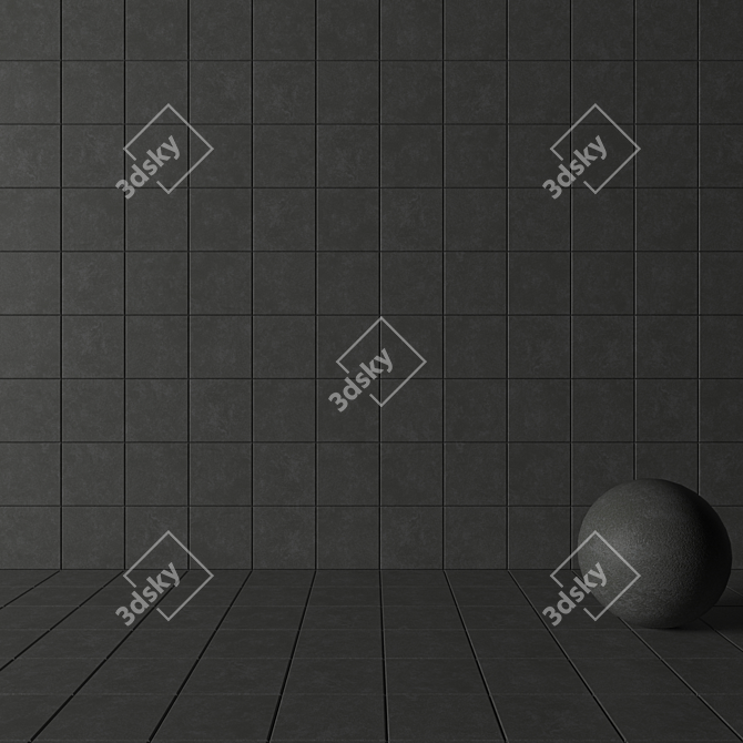 NORD Dark Grey Concrete Wall Tiles 3D model image 3