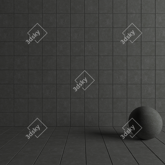 NORD Dark Grey Concrete Wall Tiles 3D model image 4