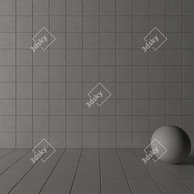 Nord Grey Concrete Wall Tiles 3D model image 3