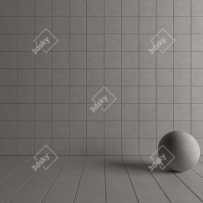 Nord Grey Concrete Wall Tiles 3D model image 4