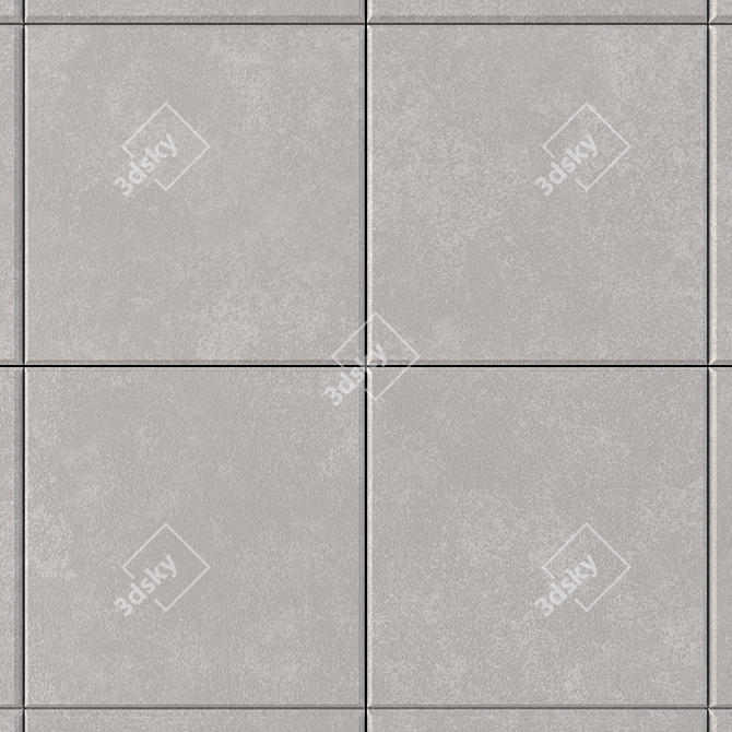 NORD Grey Concrete Wall Tiles Set 3D model image 2