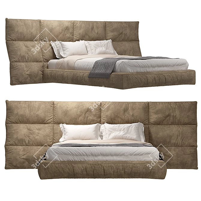 Luxury Palau Large Bed 3D model image 1