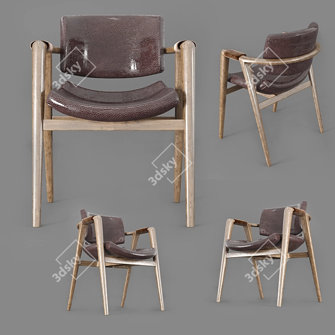 Elegant Seotox Leather Chair 3D model image 2