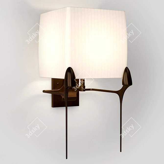 Caste Flint Sconce: Sculptural Illumination 3D model image 1