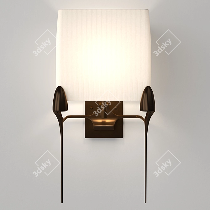 Caste Flint Sconce: Sculptural Illumination 3D model image 2