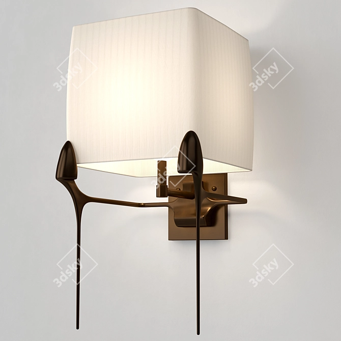 Caste Flint Sconce: Sculptural Illumination 3D model image 3