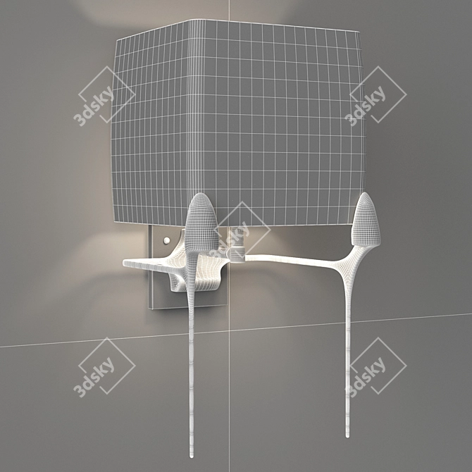 Caste Flint Sconce: Sculptural Illumination 3D model image 5