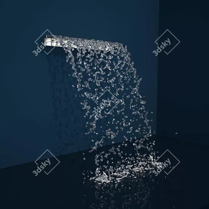 WallCascade: Graceful Waterfall Décor 3D model image 1