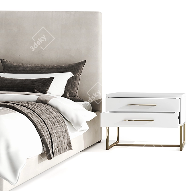 RH Lawson King Size Panel Bed 3D model image 2