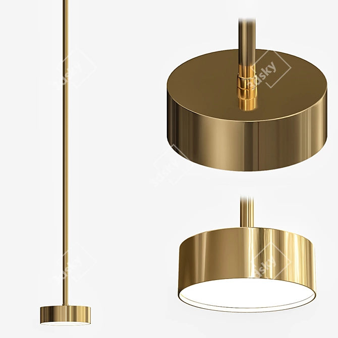 Golden Glow Lamp 3D model image 2