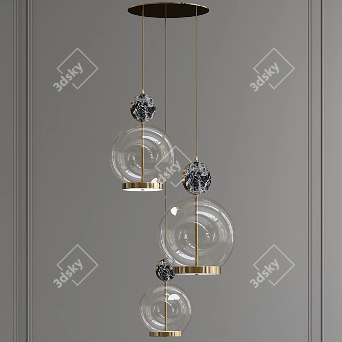 Rosa Cluster Pendant Lamp 3D model image 1