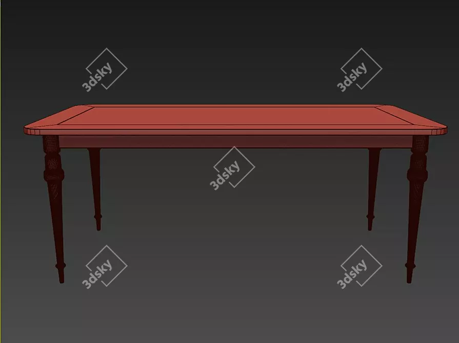 ChicDandy Rectangular Dining Table 3D model image 2