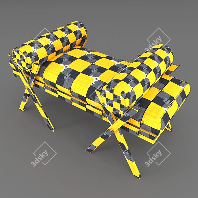 Outdoor Folding Camp Bench 3D model image 4