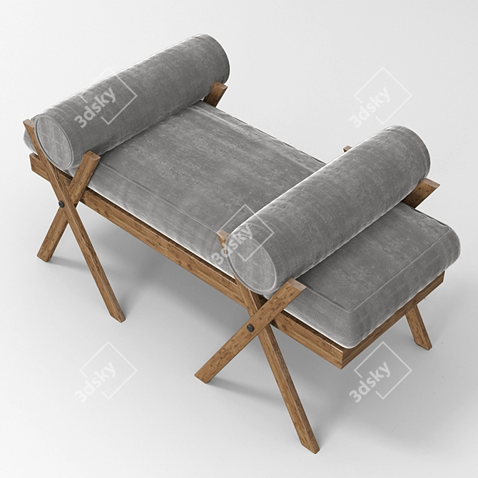 Outdoor Folding Camp Bench 3D model image 6