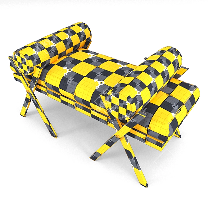 Outdoor Folding Camp Bench 3D model image 8