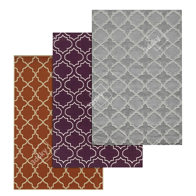 Luxury Carpet Set: High-Quality Textures 3D model image 1