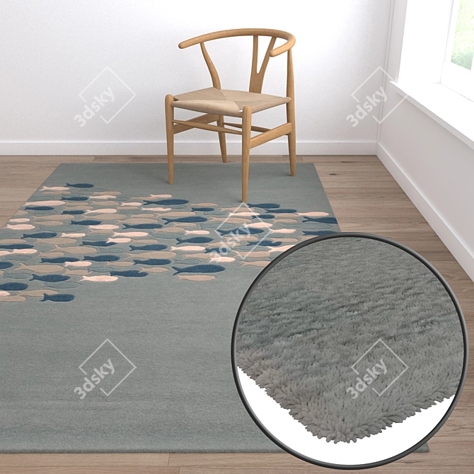 Luxury Carpet Set: High-Quality Textures for Stunning Visuals 3D model image 5