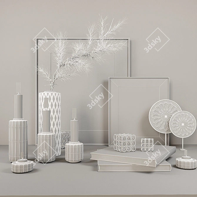 Elegant Decor Set for Vray 3D model image 3