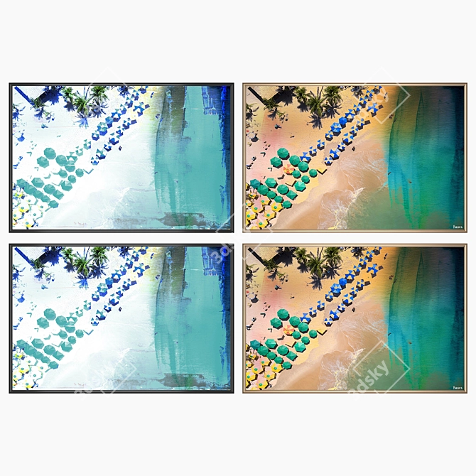 Dual Artistry Set: 2 Paintings, 4 Frame Options 3D model image 2