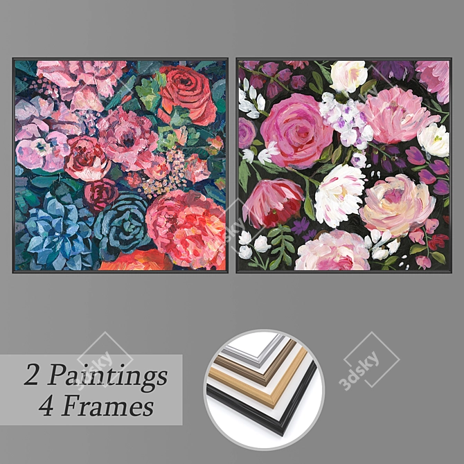 Versatile Set of Wall Paintings 3D model image 1