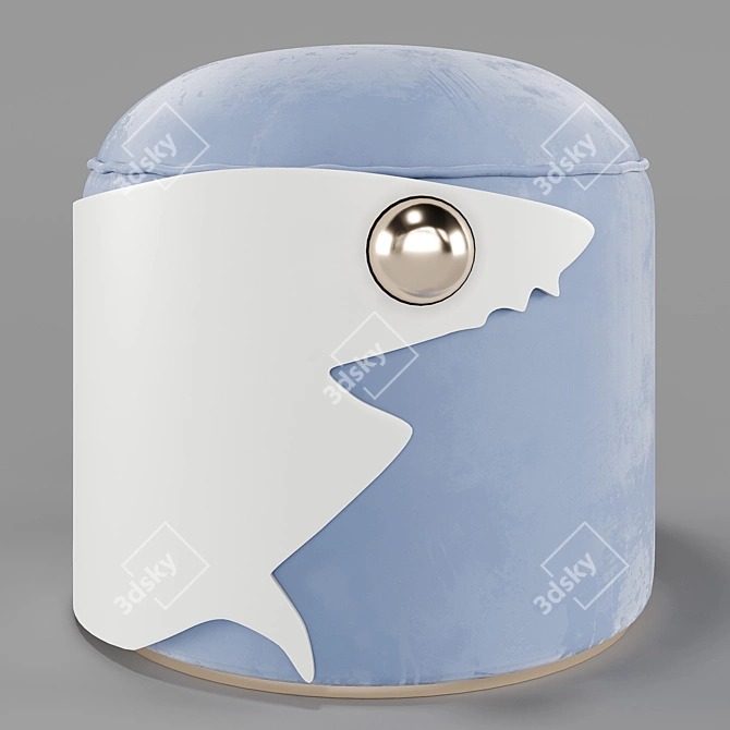 Circu Animal Stools: Adorable Velvet Poufs 3D model image 4