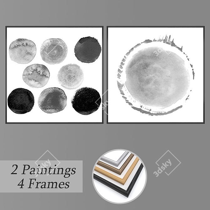 Elegant Wall Art Set 3D model image 1