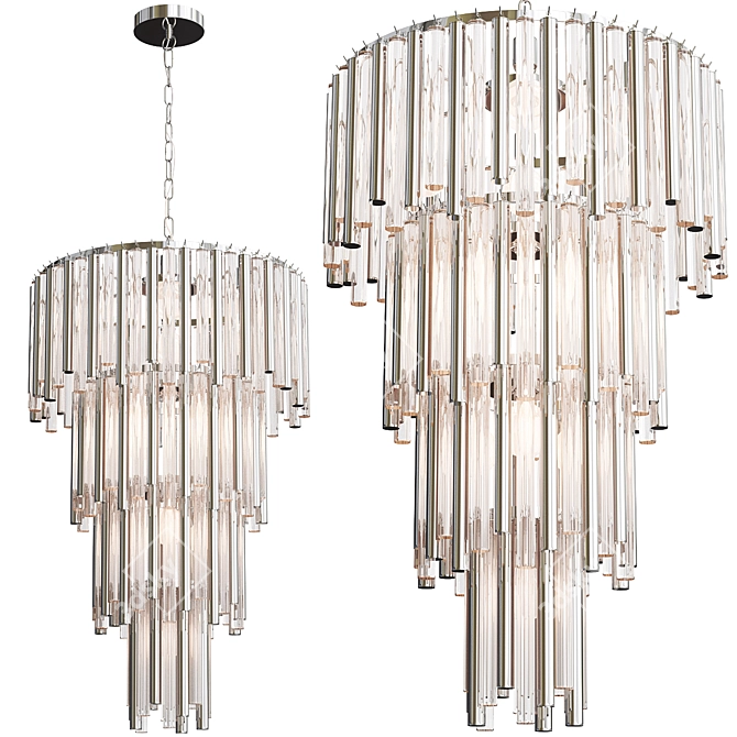 Gigi L Nickel Finish Chandelier - Elegant Lighting Fixture 3D model image 1