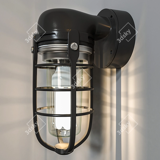 Modern Wall Light Fixture 3D model image 2