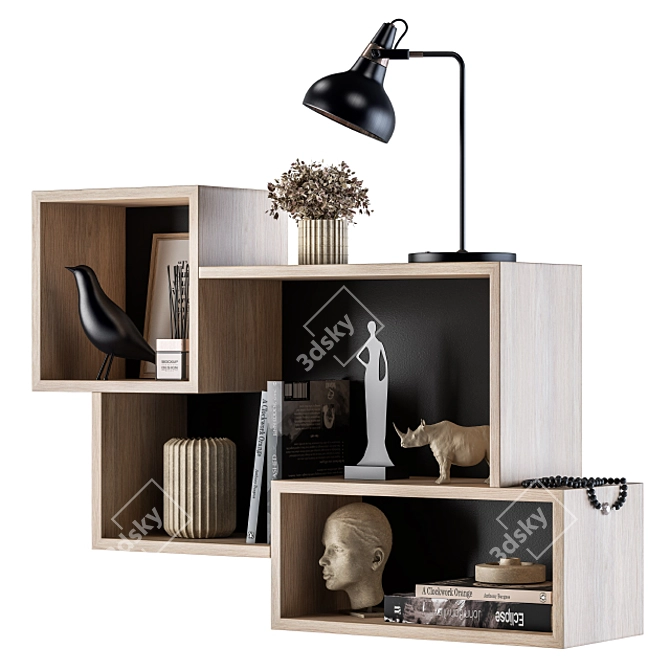 Elegant Shelf Decor Set 3D model image 1