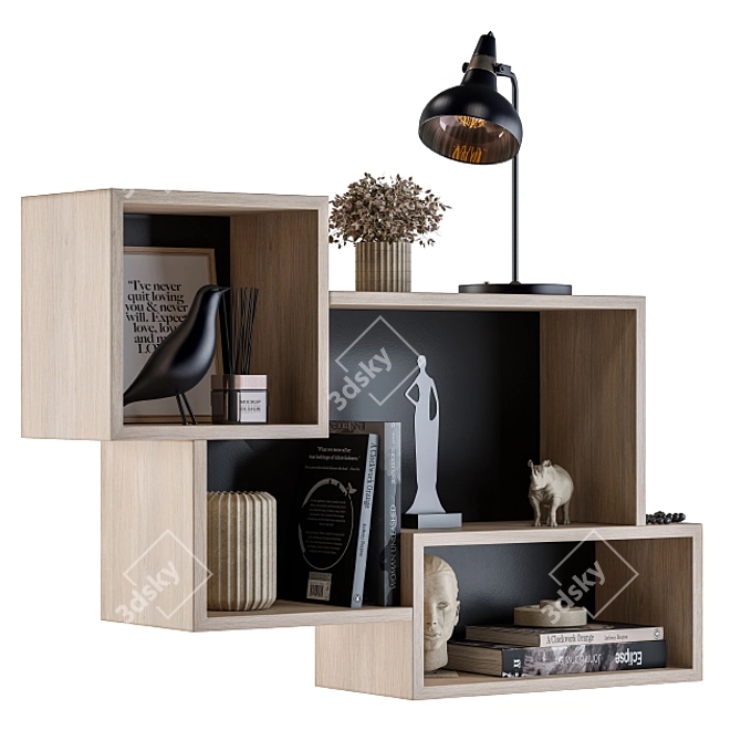 Elegant Shelf Decor Set 3D model image 2