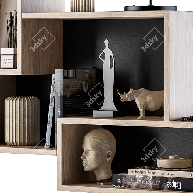 Elegant Shelf Decor Set 3D model image 3