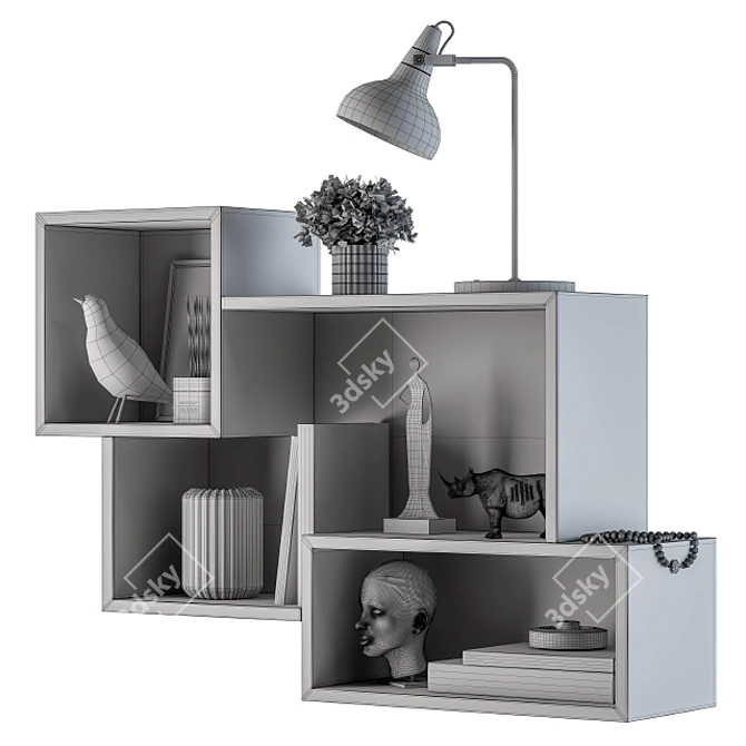 Elegant Shelf Decor Set 3D model image 5