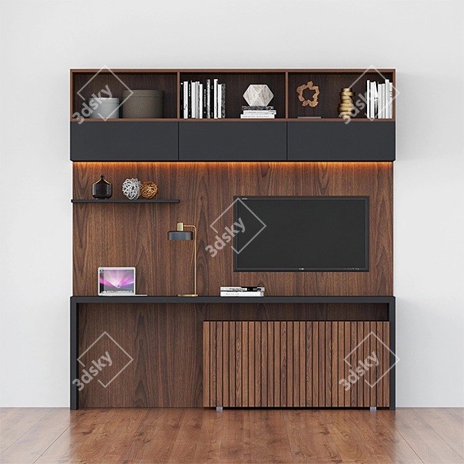  Modern TV Stand 2200mm - V-Ray Compatible 3D model image 1