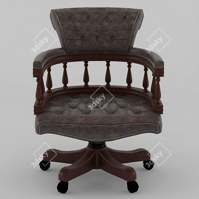 Title: Nautical Captain's Swivel Chair 3D model image 3