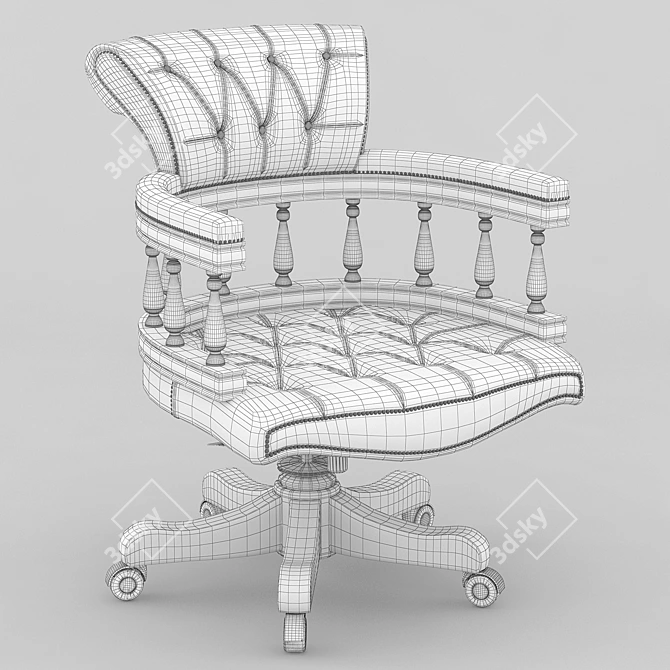 Title: Nautical Captain's Swivel Chair 3D model image 4