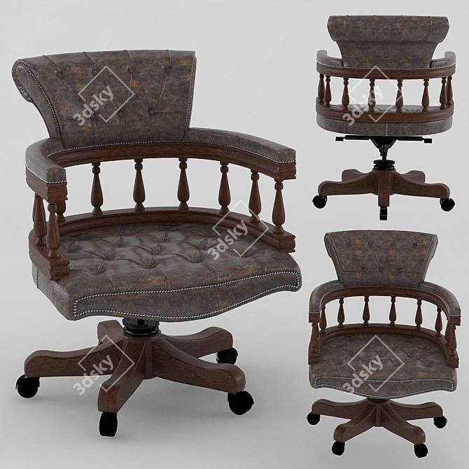 Title: Nautical Captain's Swivel Chair 3D model image 6