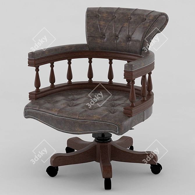 Title: Nautical Captain's Swivel Chair 3D model image 9