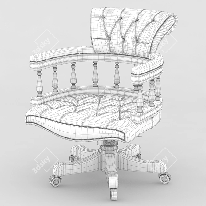 Title: Nautical Captain's Swivel Chair 3D model image 10