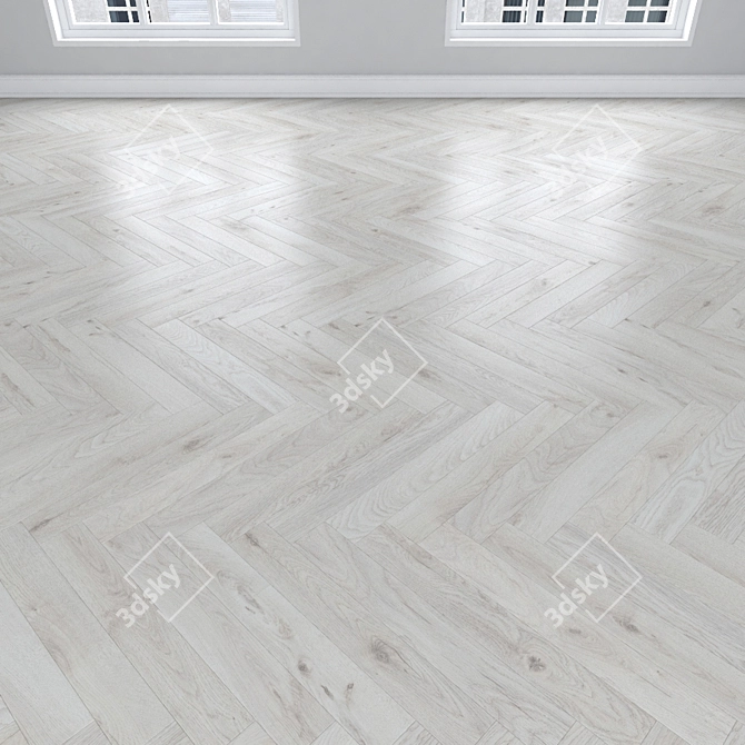 White Oak Parquet: Herringbone, Linear & Chevron 3D model image 3