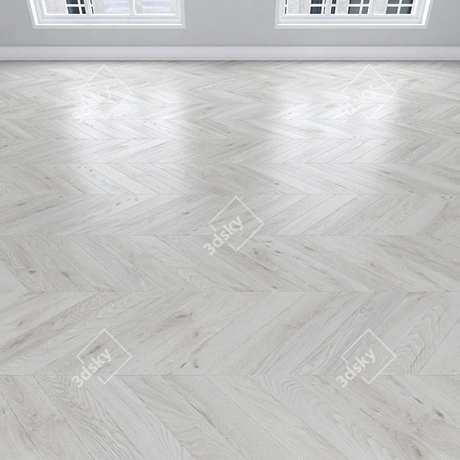 White Oak Parquet: Herringbone, Linear & Chevron 3D model image 4