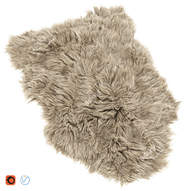 Luxurious Frost Fur Room Rug 3D model image 1