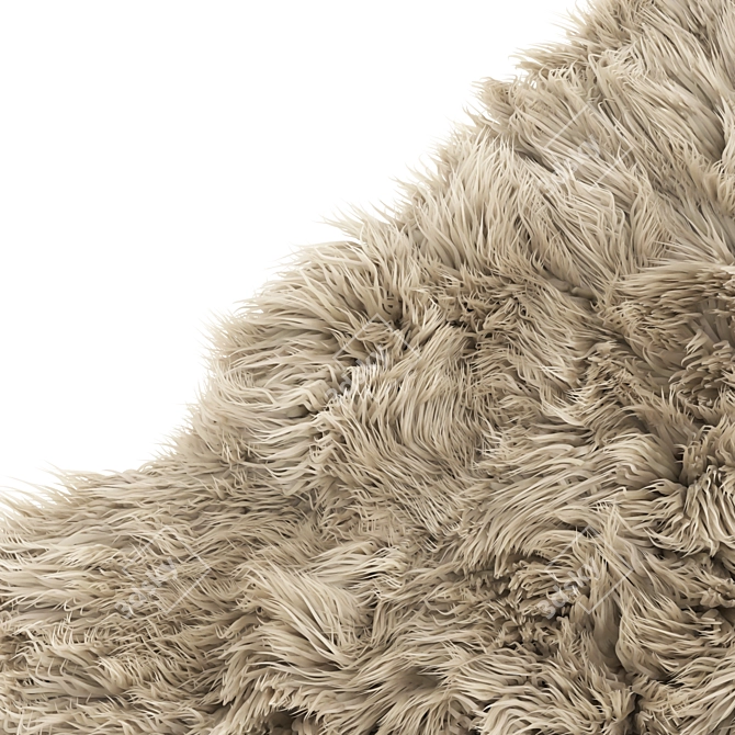 Luxurious Frost Fur Room Rug 3D model image 3