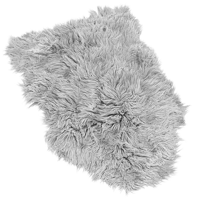 Luxurious Frost Fur Room Rug 3D model image 4