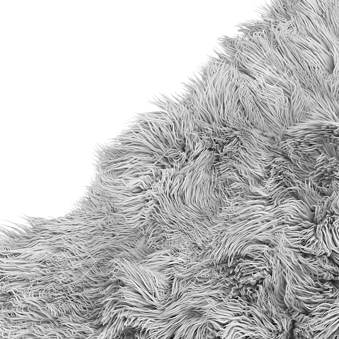 Luxurious Frost Fur Room Rug 3D model image 5