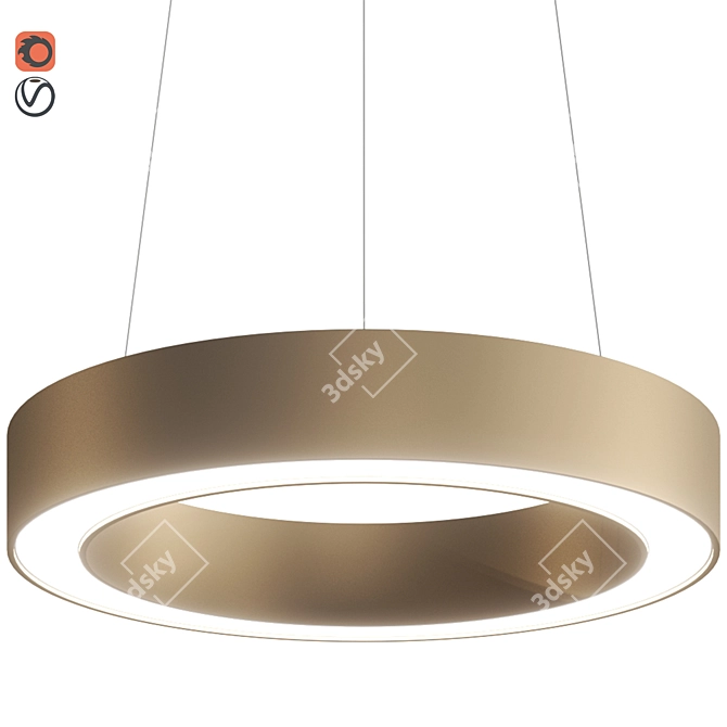 Apollo Pendant Lamp: Sleek LED Aluminum Design 3D model image 4