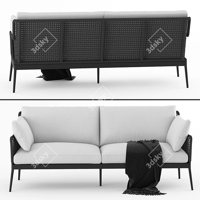 Sleek Somerset Outdoor Sofa 3D model image 4